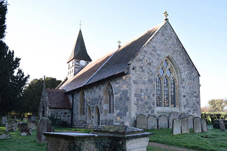 Wootton Rivers church viewed from path